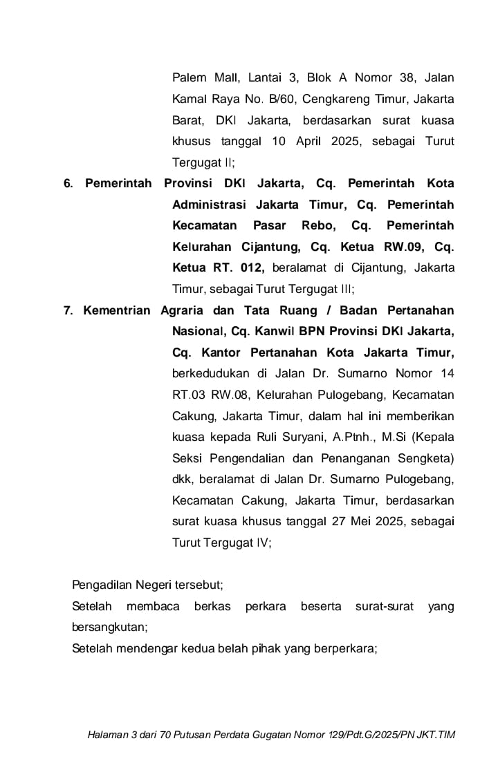 Ahli Waris Gugat Penguasaan Tanah di Jakarta Timur, Mengaku Diusir dari Rumah Warisan Sendiri